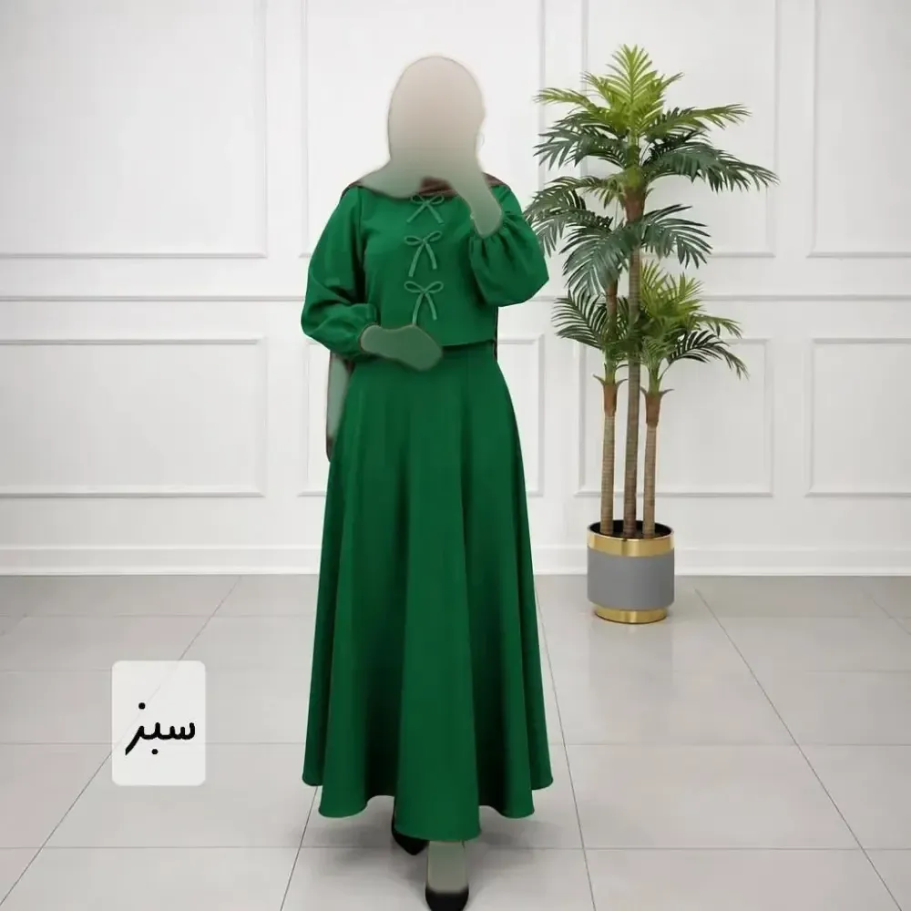 ست شومیز و دامن زنانه مدل روشا جنس مازراتی فری سایز تا 48