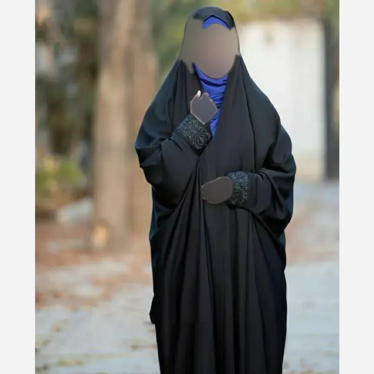 چادر دانشجویی مشکی جنس کرپ حریرالاسود