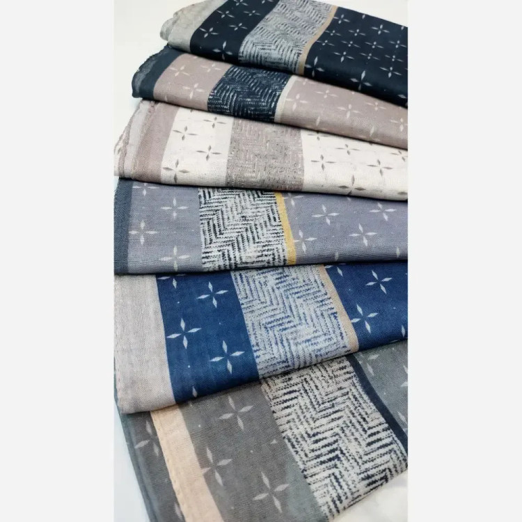 روسری نخی زنانه قواره 120 سانتی بسته 6 عددی