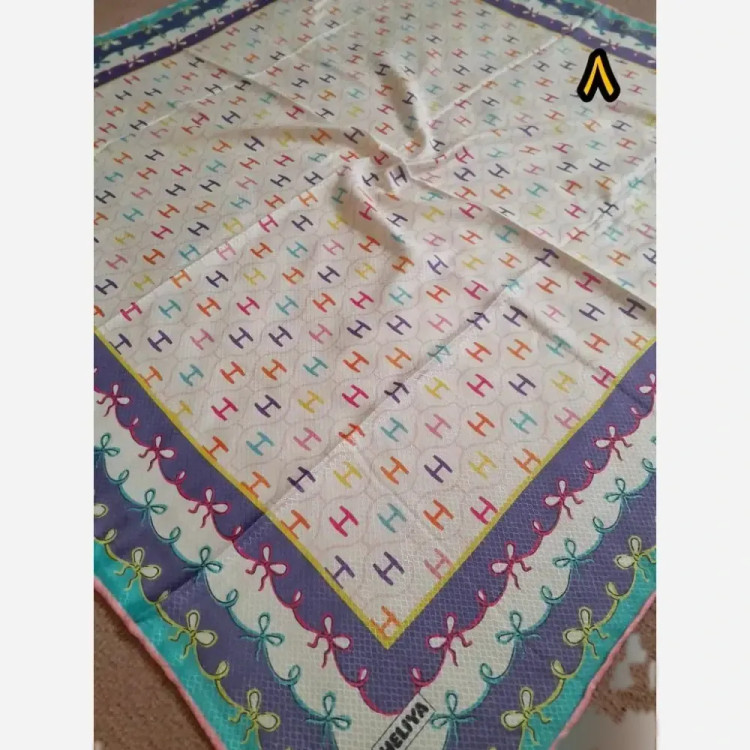 روسری سوپرنخ دخترانه فانتزی دست دوز قواره 100