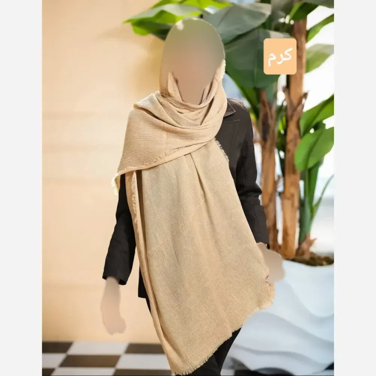 شال نخی ساده برشکا قواره 200 در 75 سانتیمتر