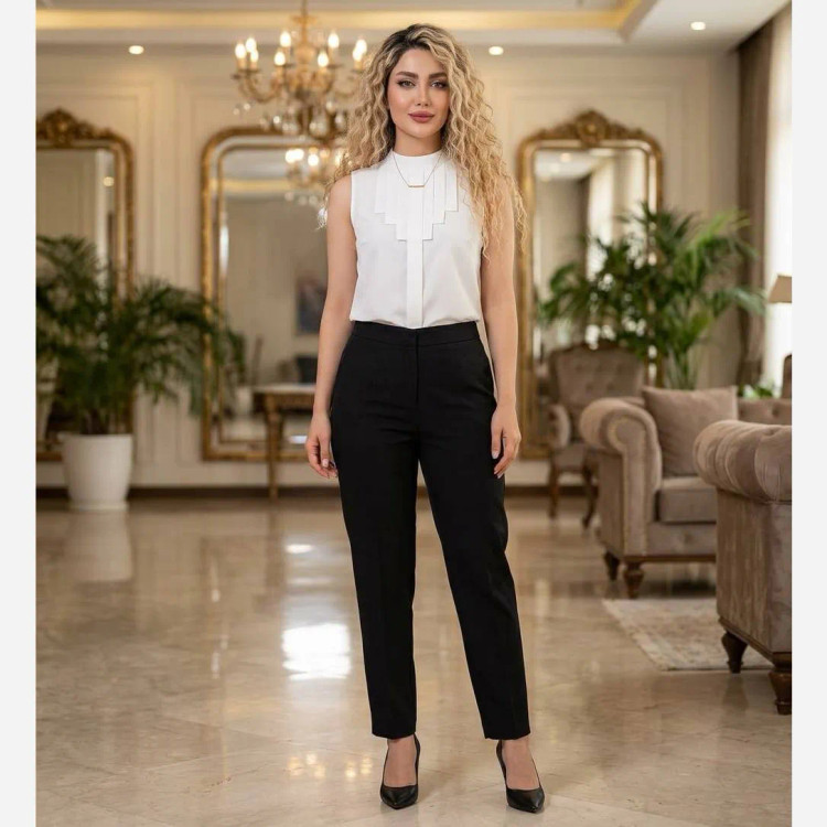 شومیز زنانه زیرکتی سفید جنس حریر الیزه