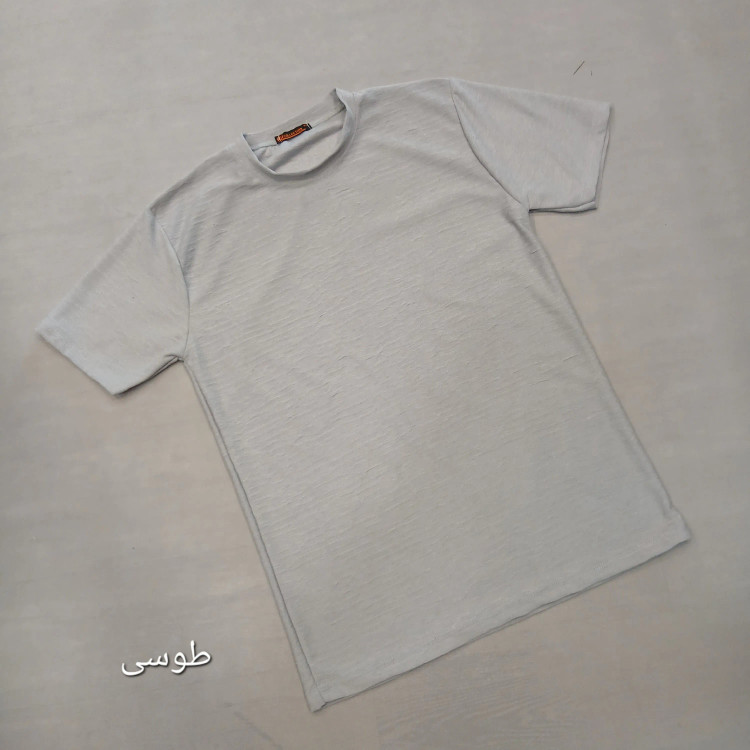 تیشرت مردانه نخی ساده طرح بیسکویتی خنک و لطیف