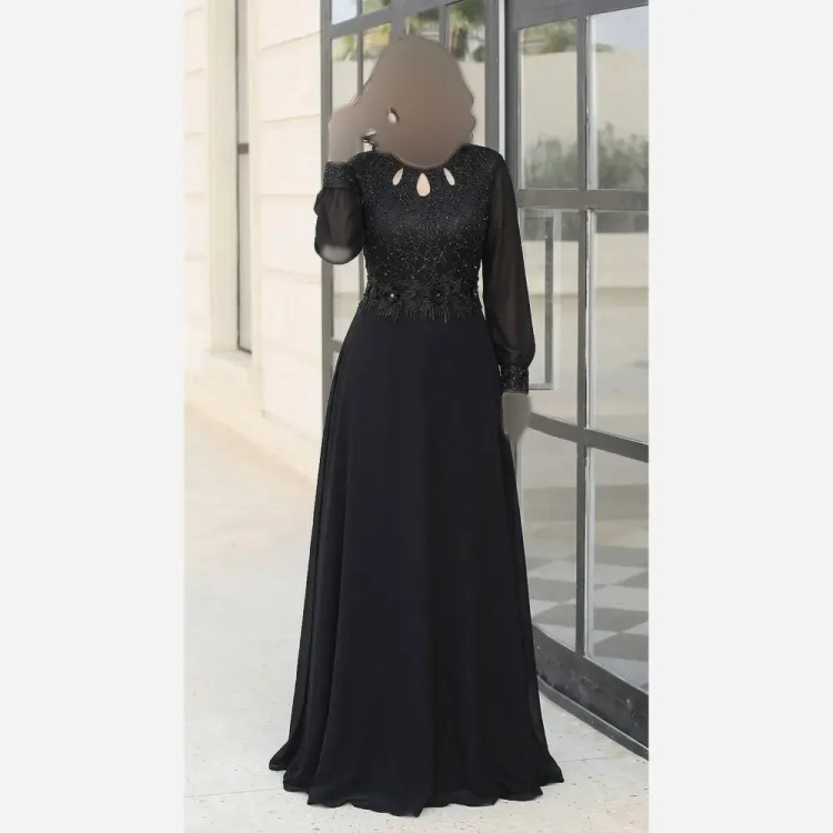 پیراهن مجلسی زنانه ساتن تافته مدل لاله دامن پرچین کاپدار سایز 36 تا 52