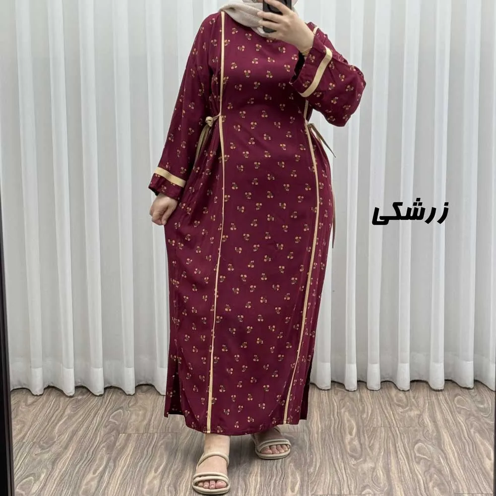 پیراهن ساحلی زنانه نخی گلریز فری سایز مناسب تا سایز 52 با کمر کشی