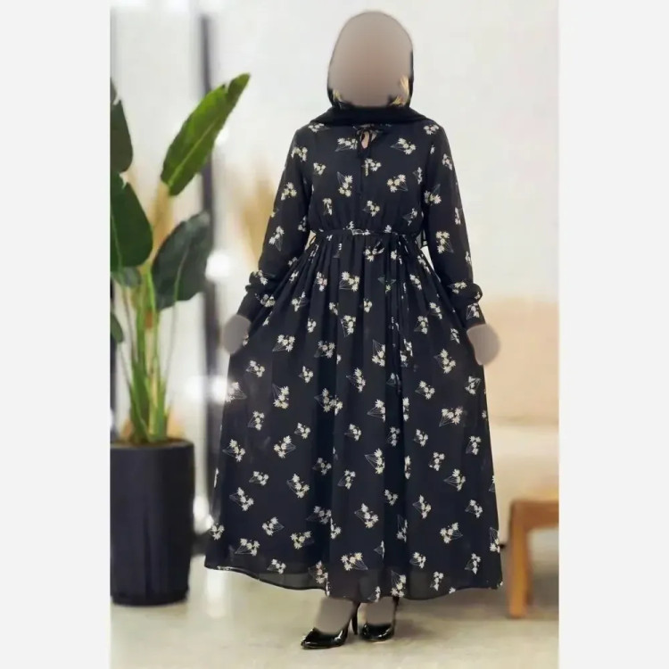پیراهن زنانه مدل باراکا جنس بوگاتی رنگ مشکی سایز فری 38 تا 46