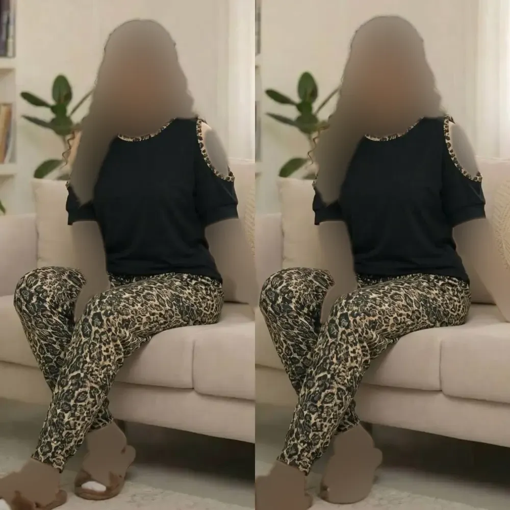 ست تیشرت و شلوار زنانه مدل پرنس جنس ویسکوز کش سایز فری 38 تا 48