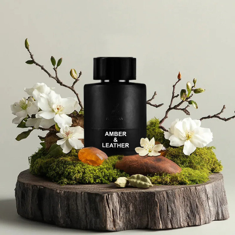 ادو پرفیوم مردانه الحمبرا مدل Amber and Leather حجم 100 میلی لیتر