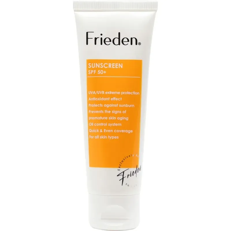 کرم ضد آفتاب بی رنگ فریدن SPF50 مناسب انواع پوست حجم 50 میلی لیتر