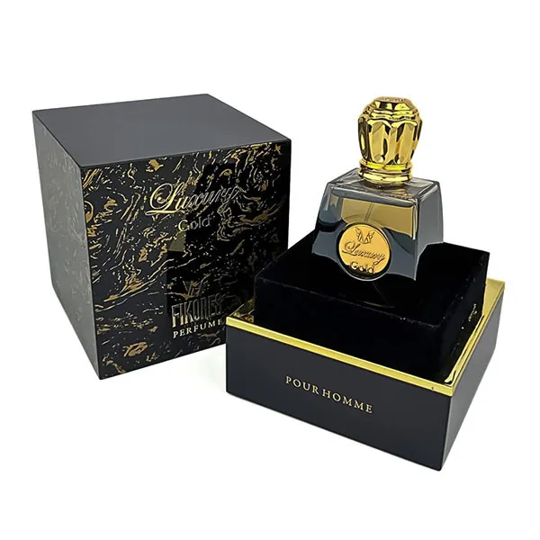 ادوپرفیوم مردانه فیکورس مدل Luxury Gold حجم 80 میلی لیتر با رایحه گرم و تلخ