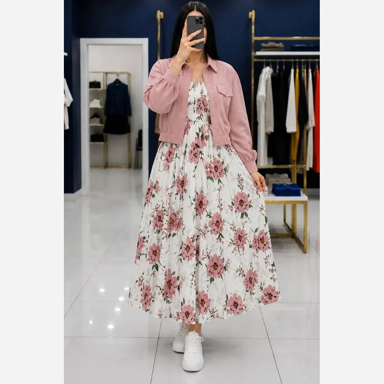 سارافون ساحلی گل فلامنت و لنین زنانه سایز 38 تا 46