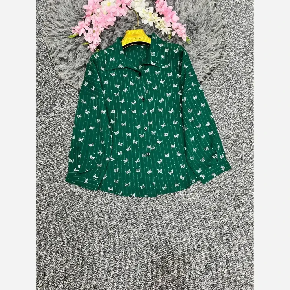 شومیز پروانه ای شیشه ای درجه یک فری سایز
