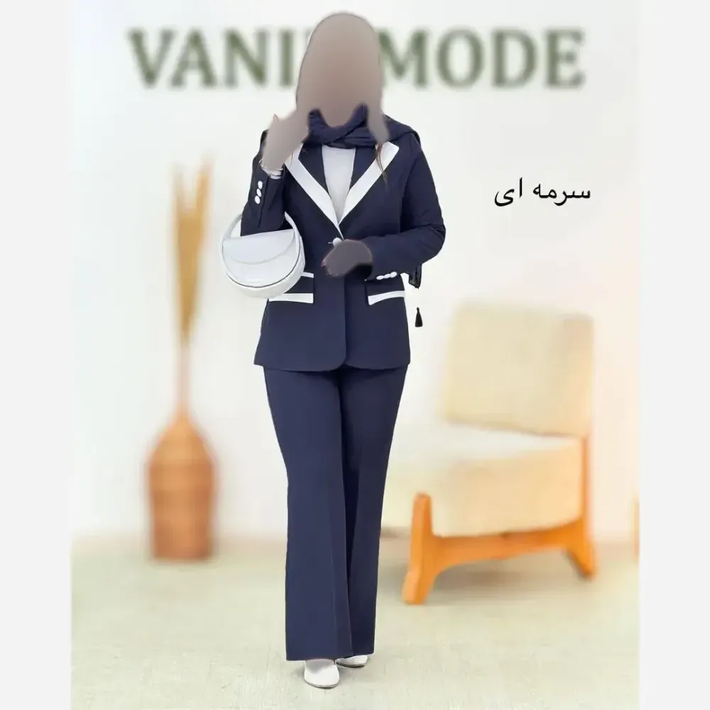 ست مانتو شلوار مازاراتی دبل گرم بالا مدل وایتی