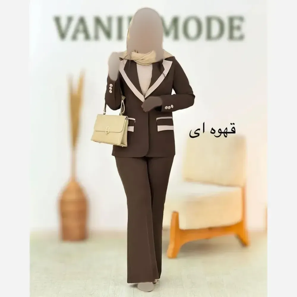 ست مانتو شلوار مازاراتی دبل گرم بالا مدل وایتی