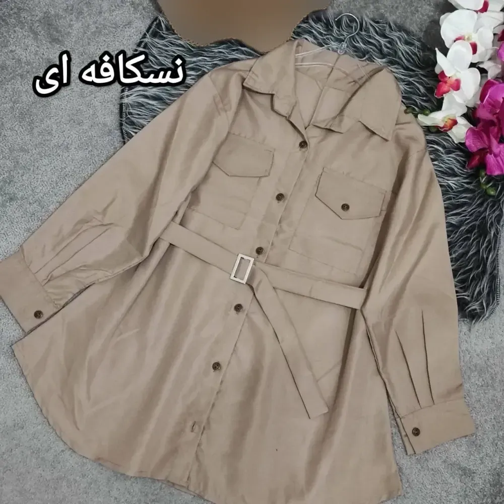 تونیک جیب گلدوزی جنس بنگال رنگ سفید فری سایز تا 48