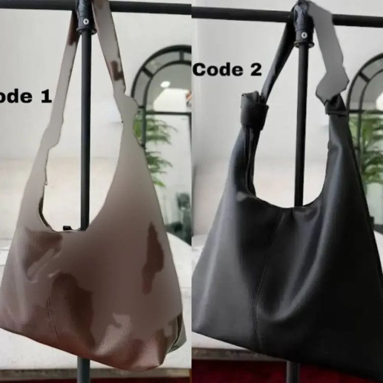 کیف بند گره ای چرمی سبک و جادار رنگ مشکی و موکا