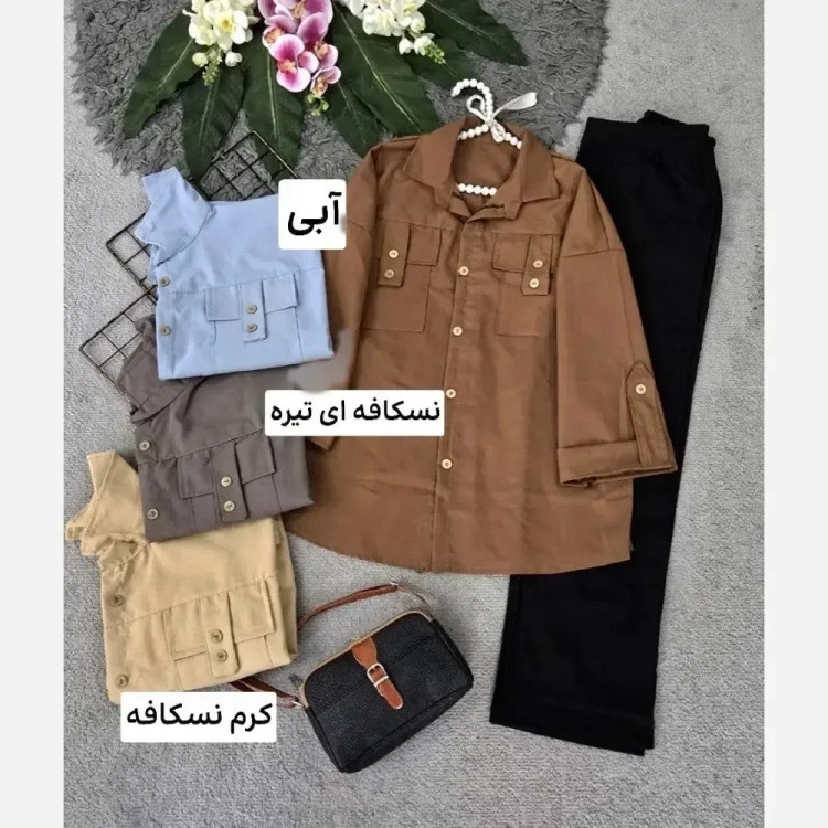 ست تیشرت و شلوار زنانه جنس پنبه گلکسی رنگ مشکی سایز فری 38 تا 46