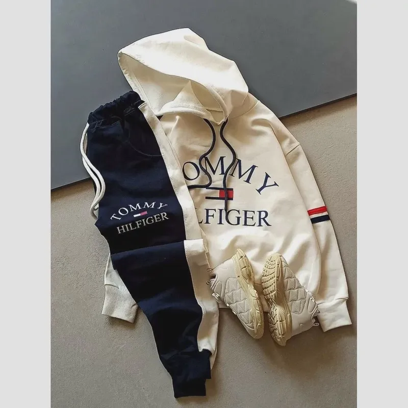 ست هودی شلوار اسپرت دورس پنبه دخترانه و پسرانه سایز 50 تا 70
