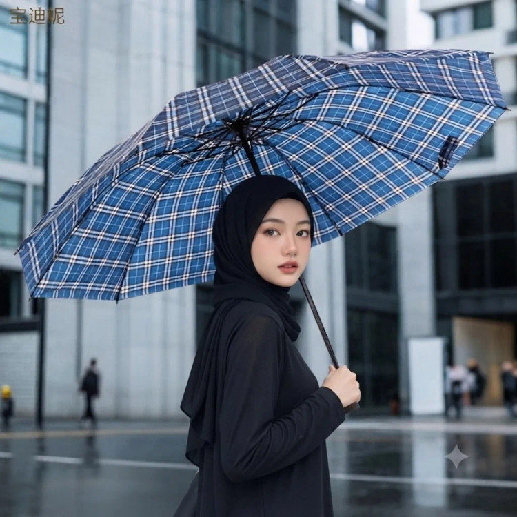 چتر تاشو چهارخانه 10 فنره دو نفره با قطر 105 سانتیمتر
