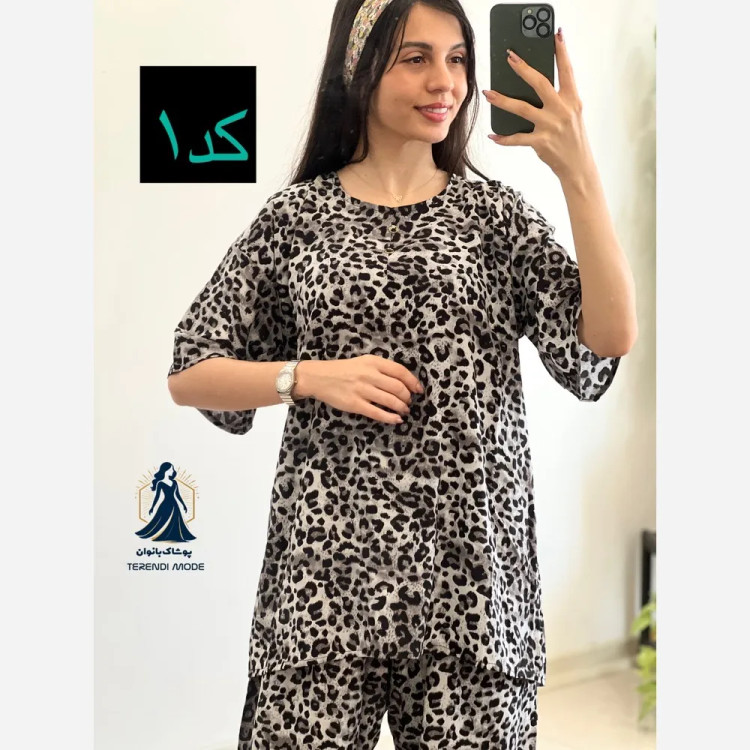 ست شومیز شلوار گلدار جنس نخ خارجی