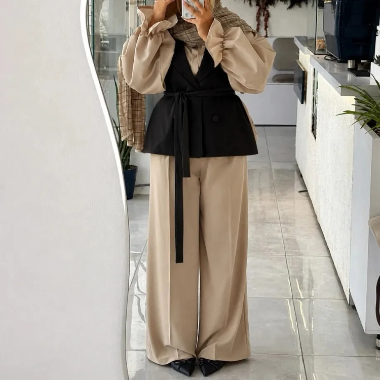 سه تیکه زنانه مدل روژین جنس مازراتی