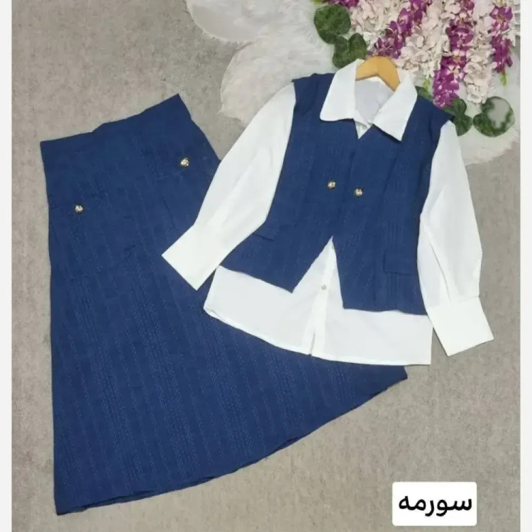 ست سه تیکه زنانه کوک دوزی مدل سولماز رنگ بندی متنوع سایز فری تا 46