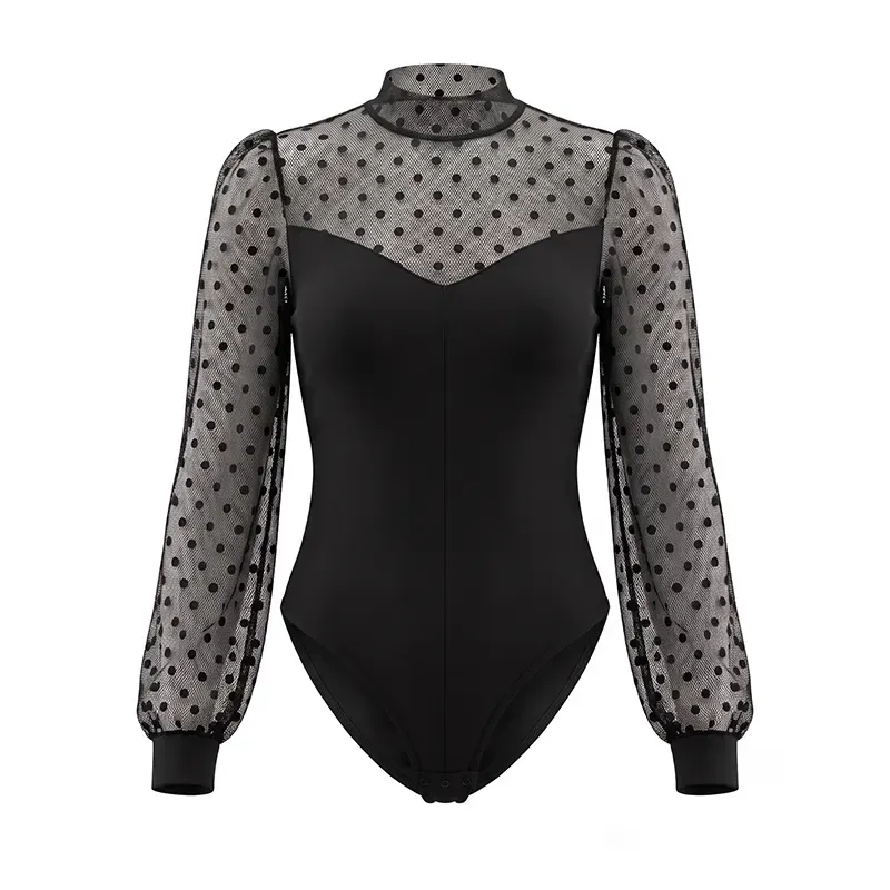 بادی زنانه آستین کوتاه تور توپ توپی برند پاپیلون سایز L جنس استرج و نخی