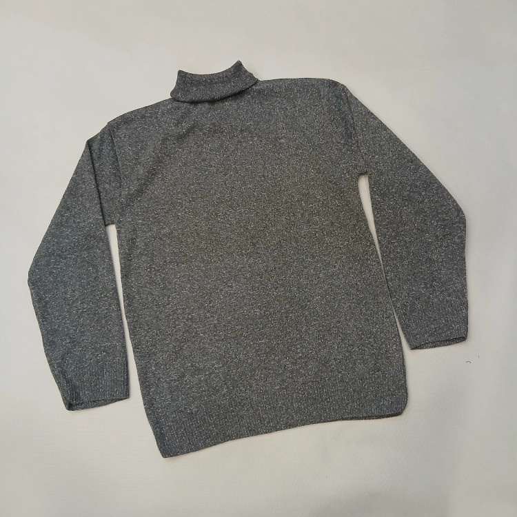 بافت یقه اسکی مردانه فری سایز رنگ مشکی نوک مدادی طوسی