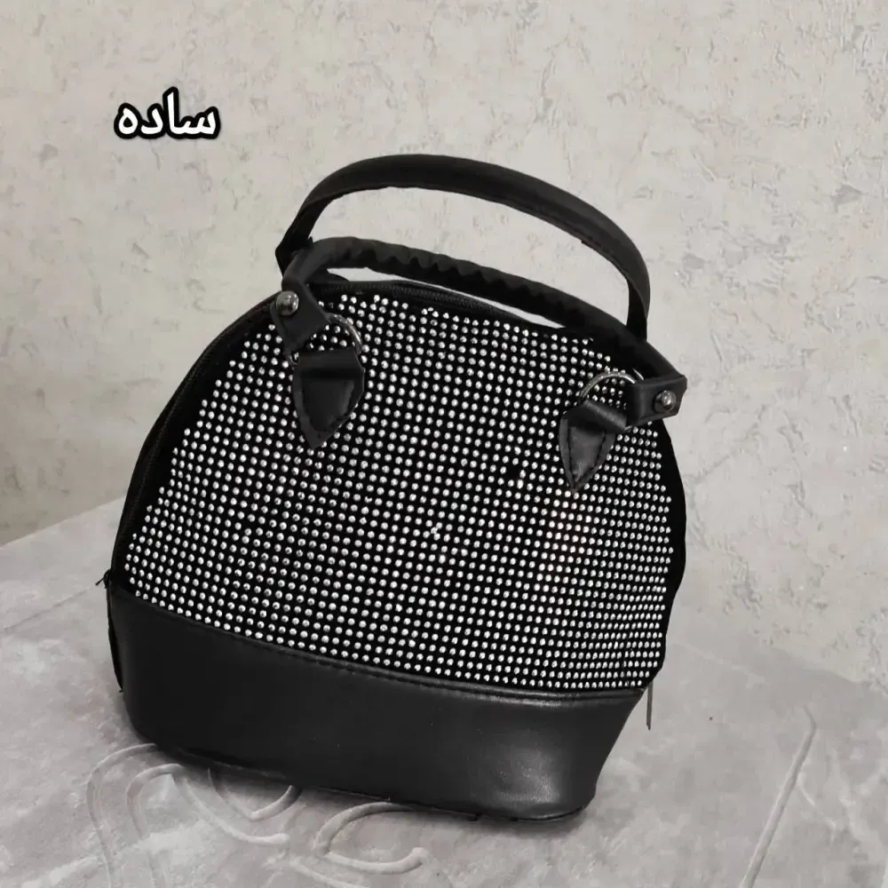 کیف چرم نگین پرس شده زنانه مدل Mello سایز آزاد مشکی