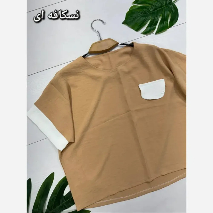 کیف فشن زنانه جنس نانسی نسکافه ای ابعاد 20 در 20 سانت