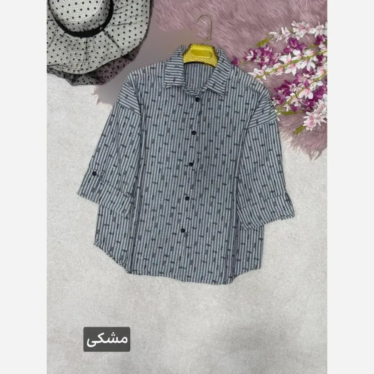 شومیز طرح دار الهام پنبه زارا شاین دار فری سایز 38 تا 46