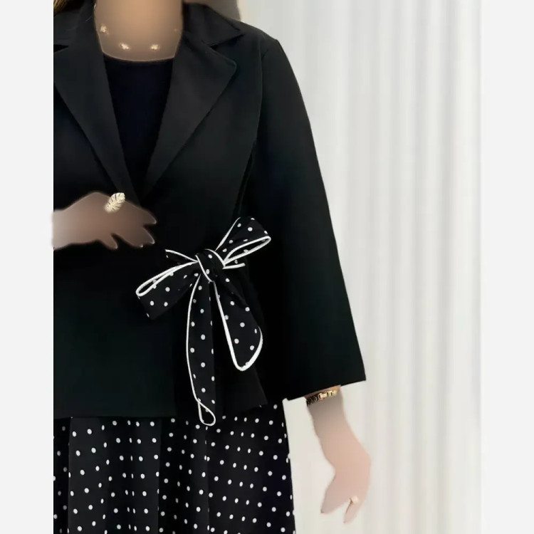کت و شلوار لنین زنانه مدل رویا رنگ مشکی سبز نسکافه ای