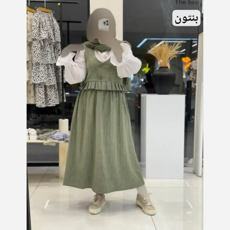 ست شومیز دامن اسرا جنس مازراتی فری سایز تا 46