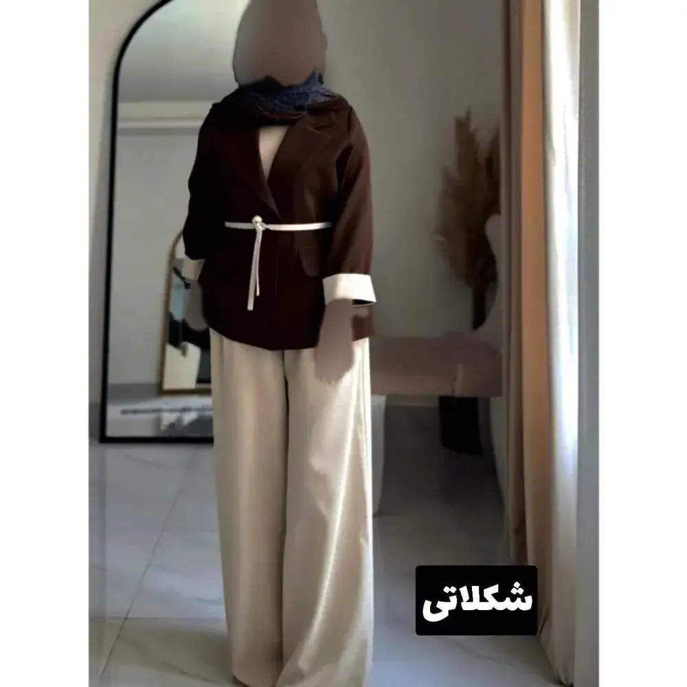 ست خنک شومیز و شلوار شانتون فری سایز غنچه