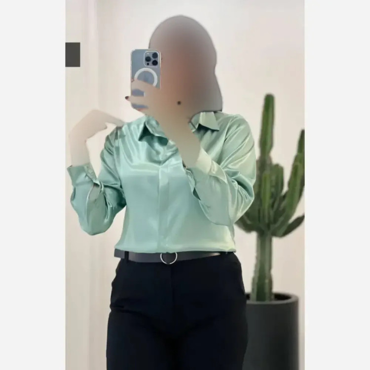 شومیز ساتن فرانسه ضخیم زنانه رنگ بندی متنوع سایز 1 و 2