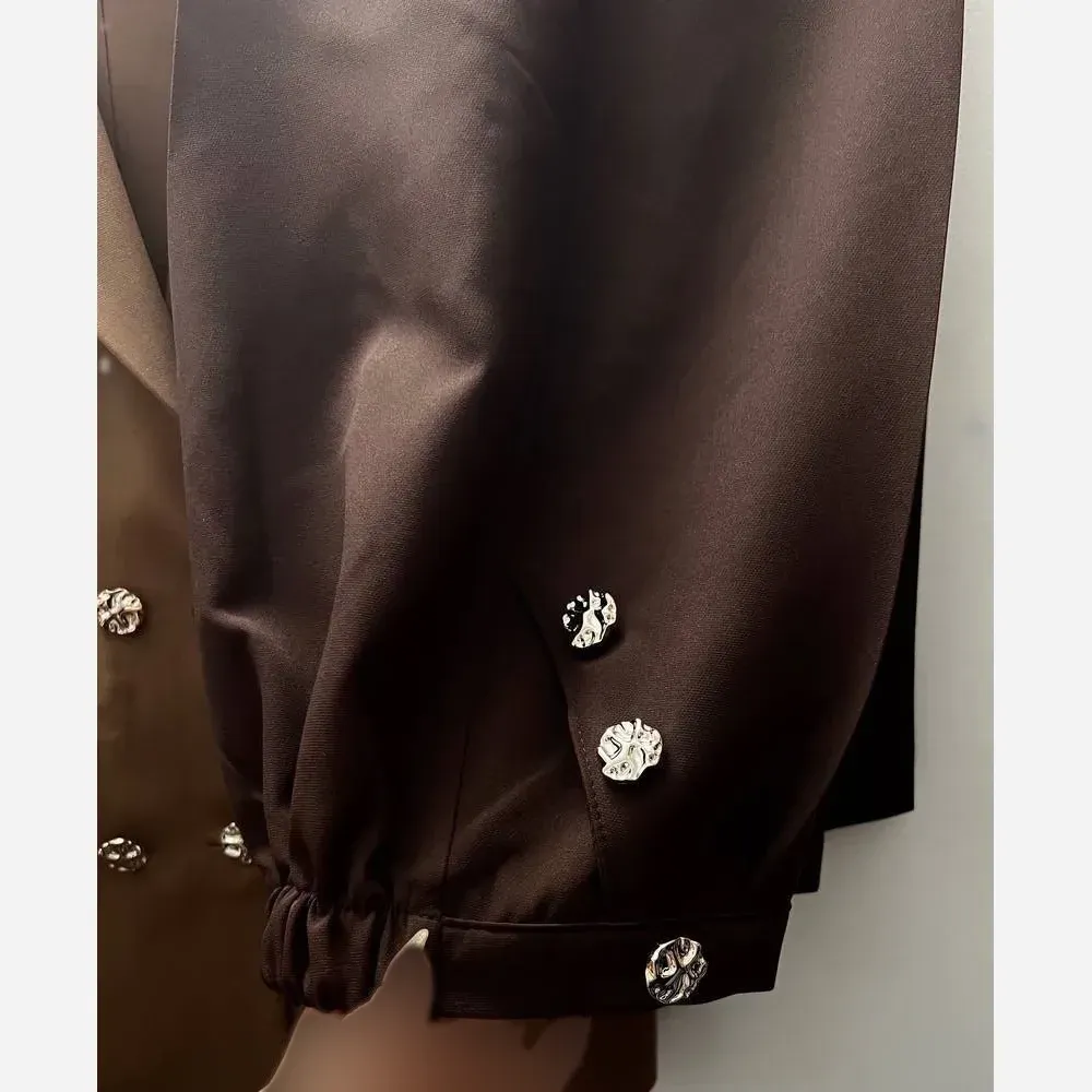 کت شلوار زنانه مدل ماهور جنس مازراتی درجه یک رنگ سرمه ای نسکافه ای کرمی