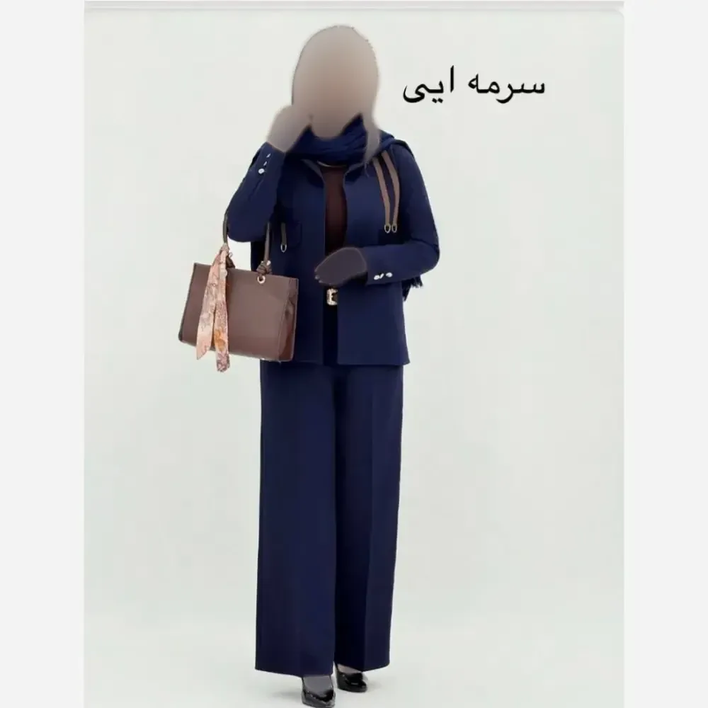 کت شلوار زنانه مازراتی درجه یک مدل بهار رنگ مشکی و سرمه ای سایز 36 تا 46