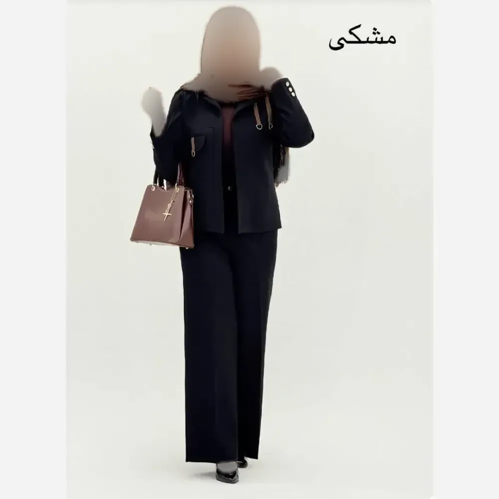 کت شلوار زنانه مازراتی درجه یک مدل بهار رنگ مشکی و سرمه ای سایز 36 تا 46