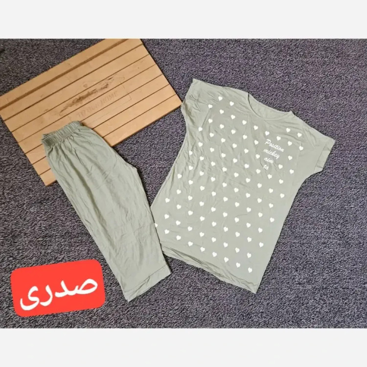 ست تیشرت شلوارک قلب ویسکوز فری سایز