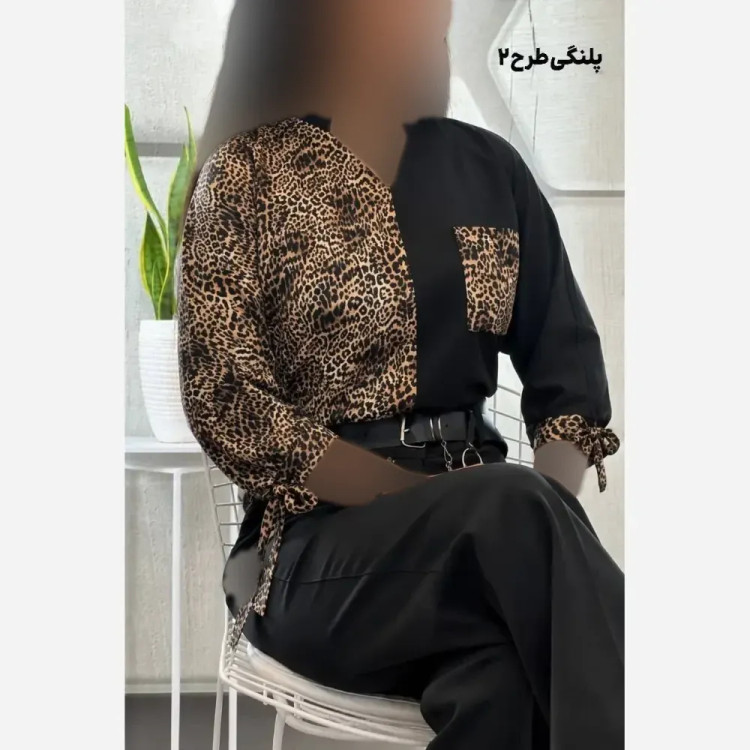 شومیز طرحدار نجلا کرپ بوگاتی زبرا پلنگی سایز 38 تا 50