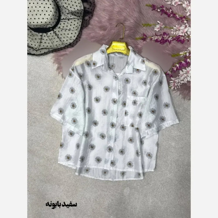 شومیز لارا پری شیشه ای درجه یک فری سایز 38 تا 46 رنگبندی متنوع