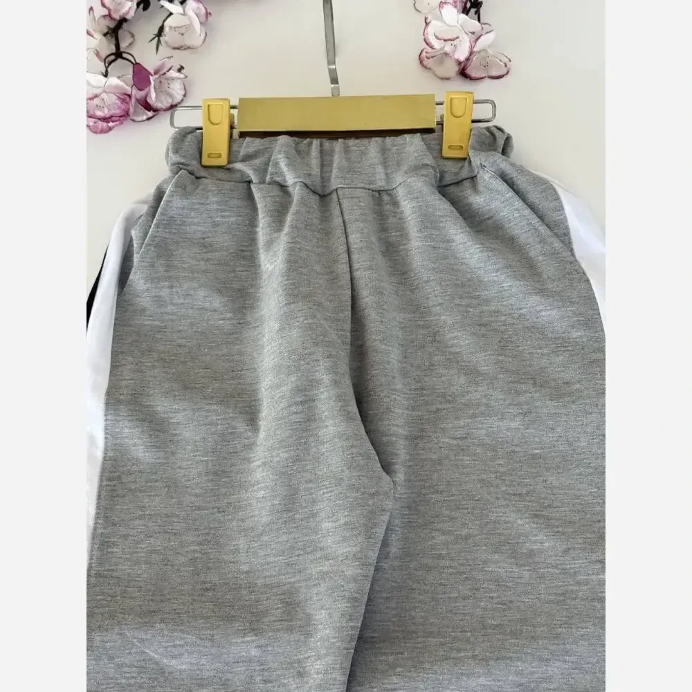 سویشرت شلوار پسرانه ملانژ تیپ لاکرا رنگ طوسی سایز 50 تا 65