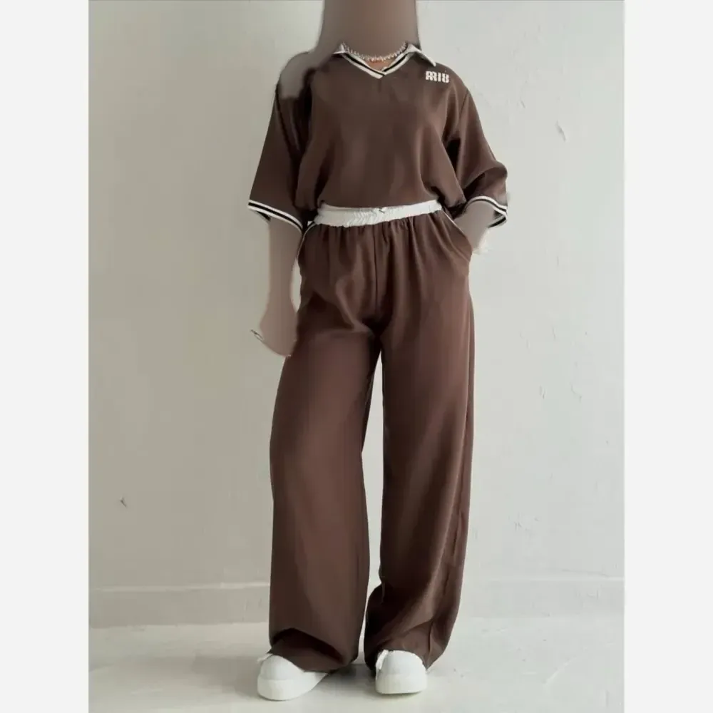 ست بلوز و شلوار زنانه کرپ مازراتی مدل MIU سایز فری رنگ بندی متنوع